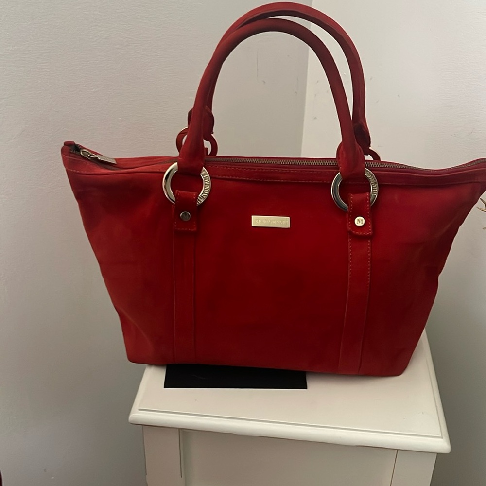 Bruno Magli Red Suede Handle Bag